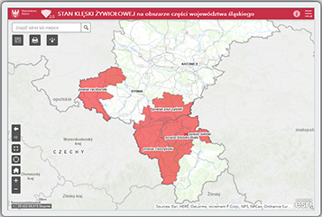 Stan klęski żywiołowej w aplikacji 